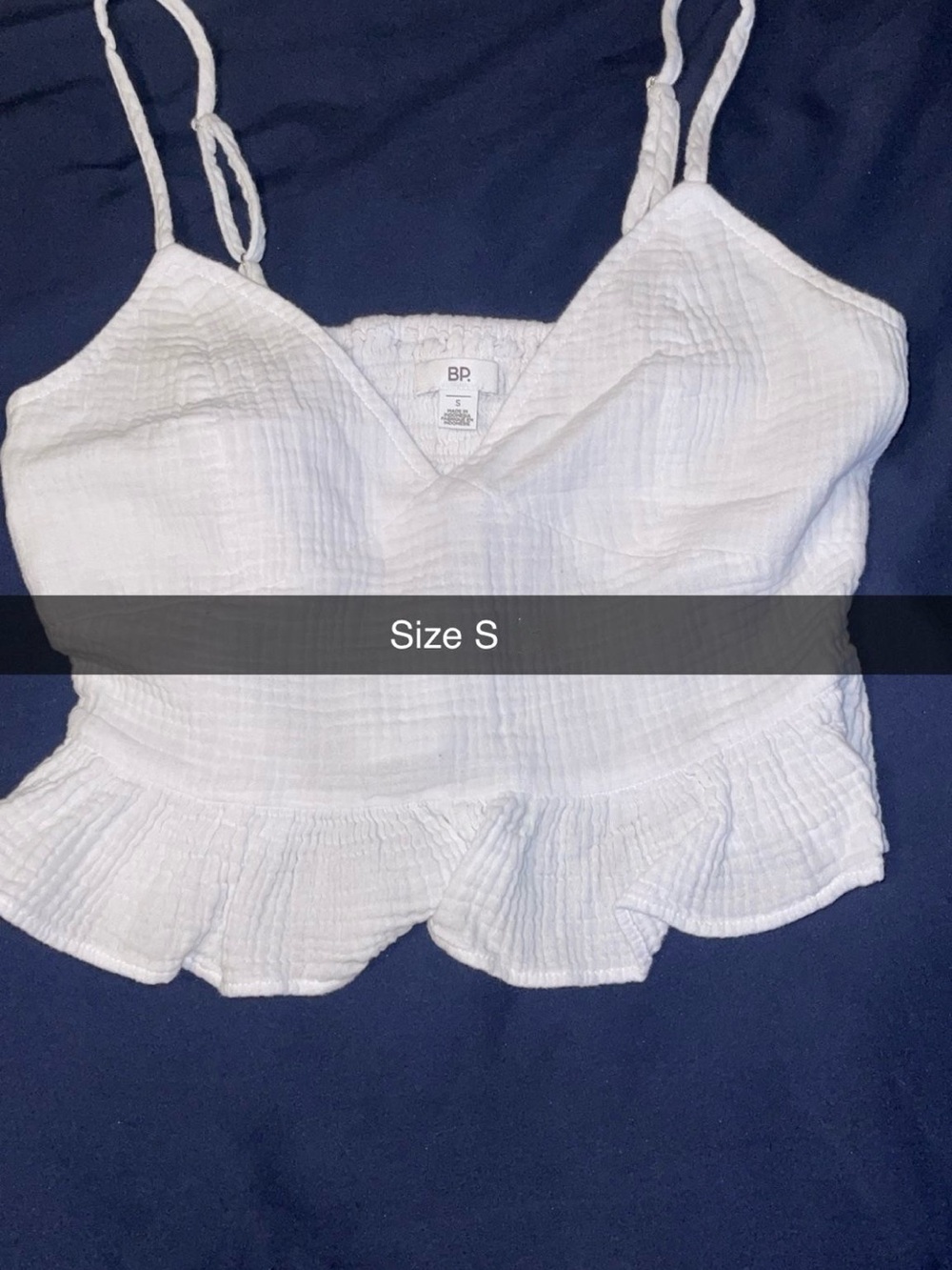 bp White Ruffled Smocked Cami with Adjustable Straps